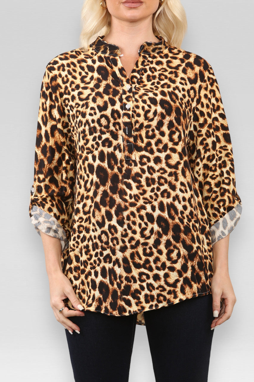 LUIPAARDPRINT SHIRT TAN