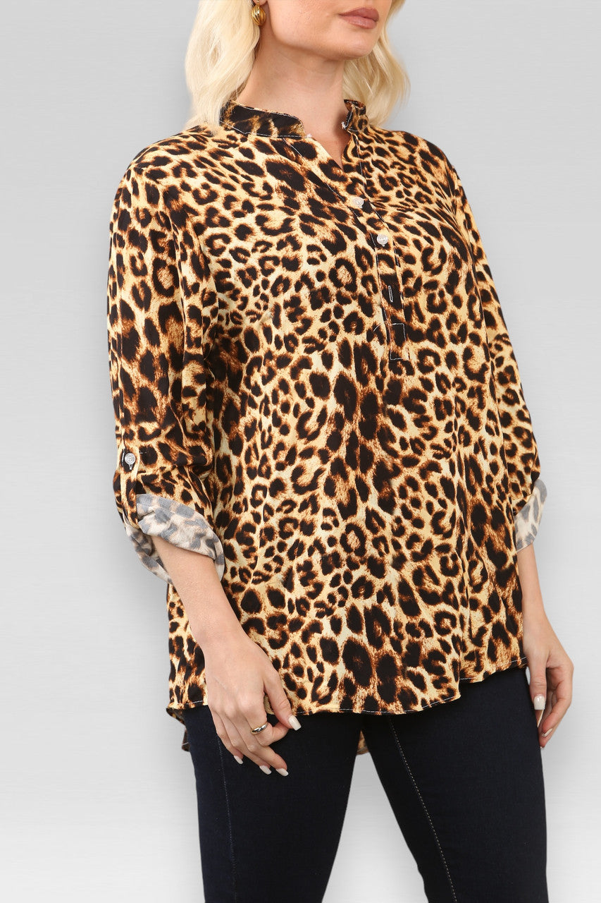 LUIPAARDPRINT SHIRT TAN