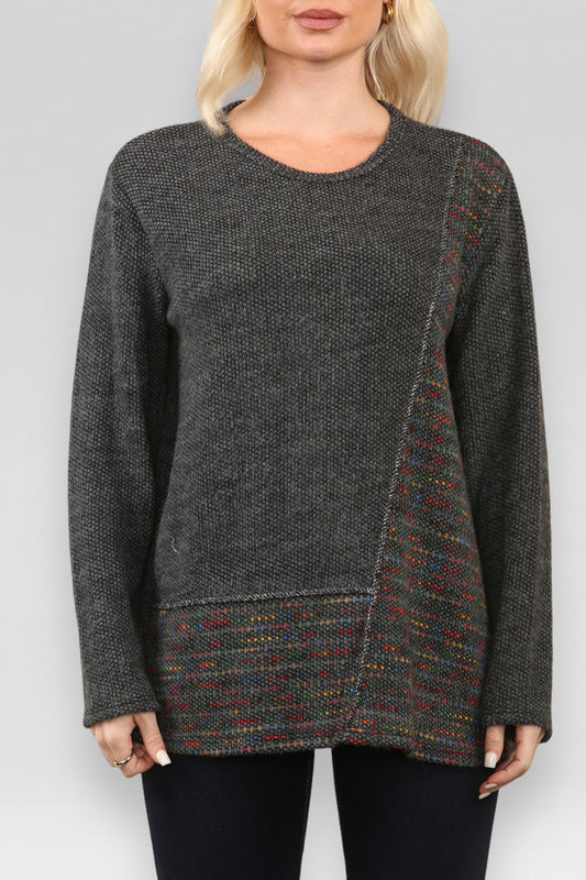 SPACE KNIT PATCHWORK TRUI HOUTSKOOL