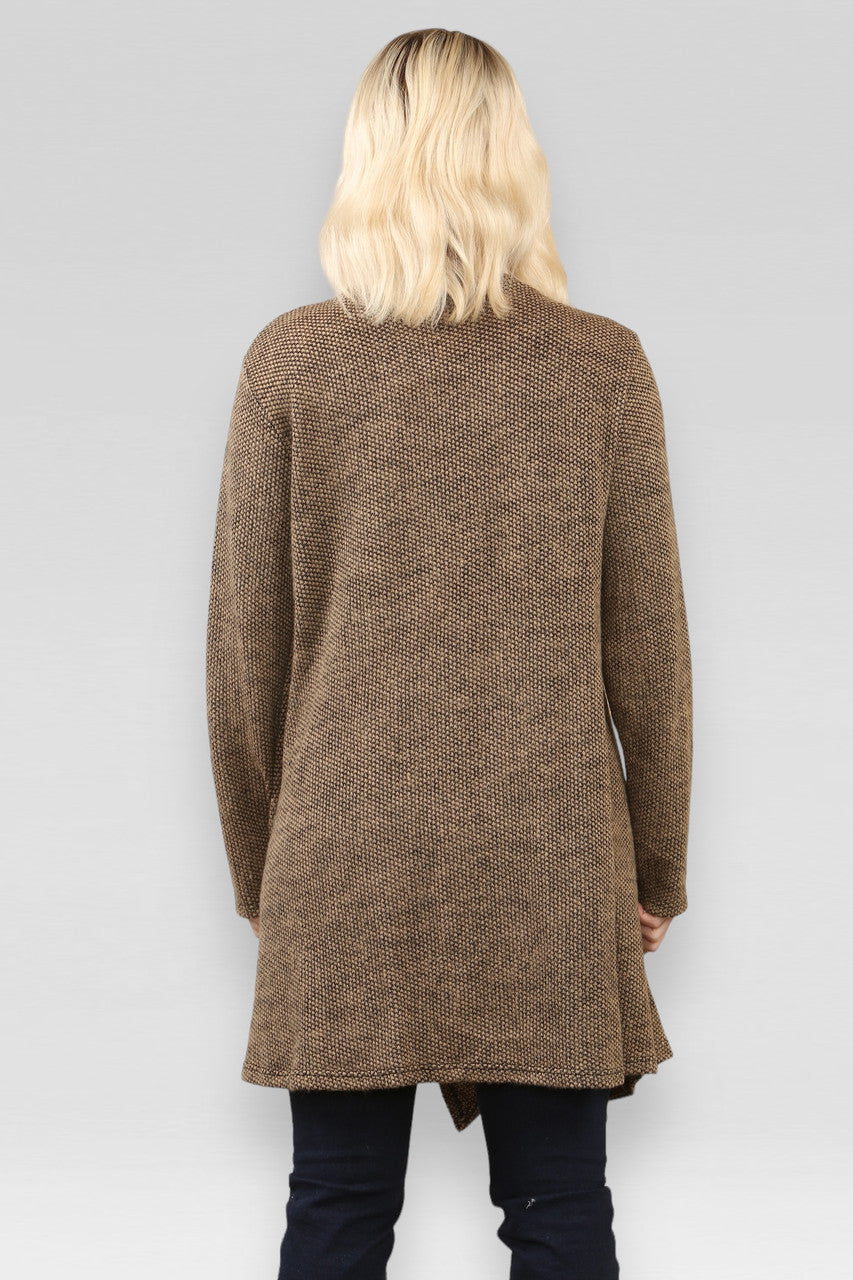 RUIMTE GEBREIDE PATCHWORK JURK BRUIN