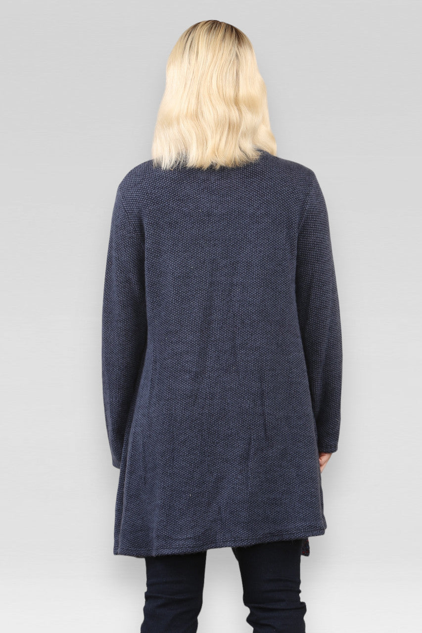SPACE GEBREIDE PATCHWORK TRUIJURK DENIM