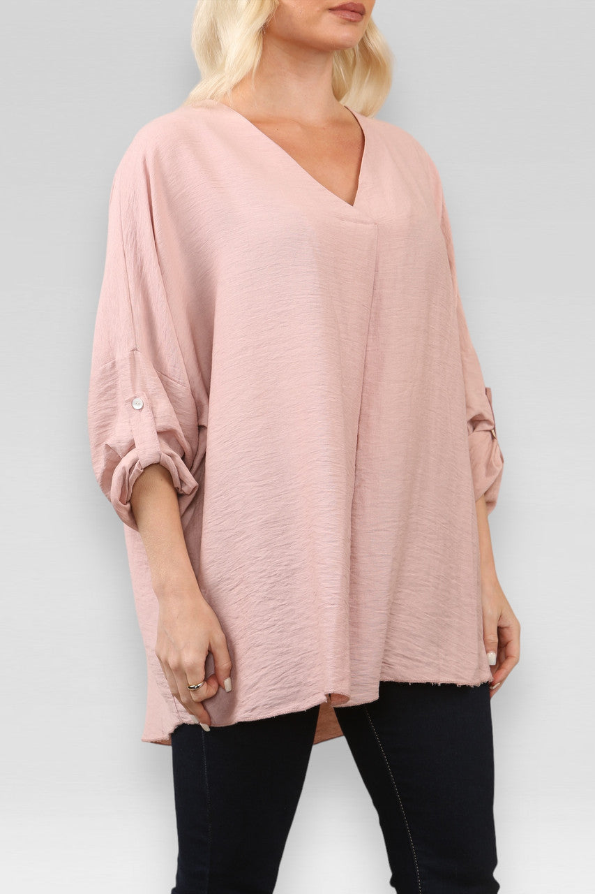 EFFEN V-HALS BLOUSE TOP STOFROZE