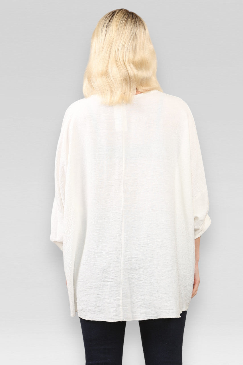 EFFEN V-HALS BLOUSE TOP CRÈME