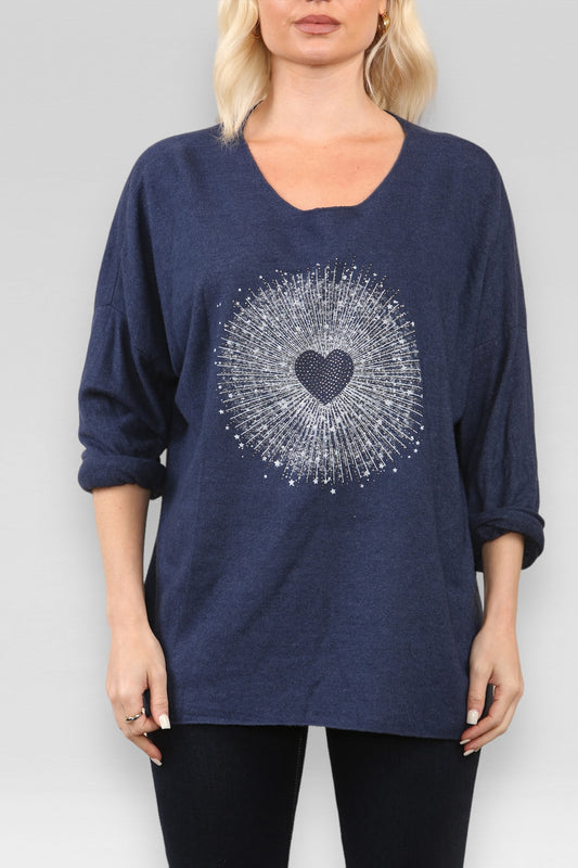 HART BURST GRAPHIC TRUI NAVY