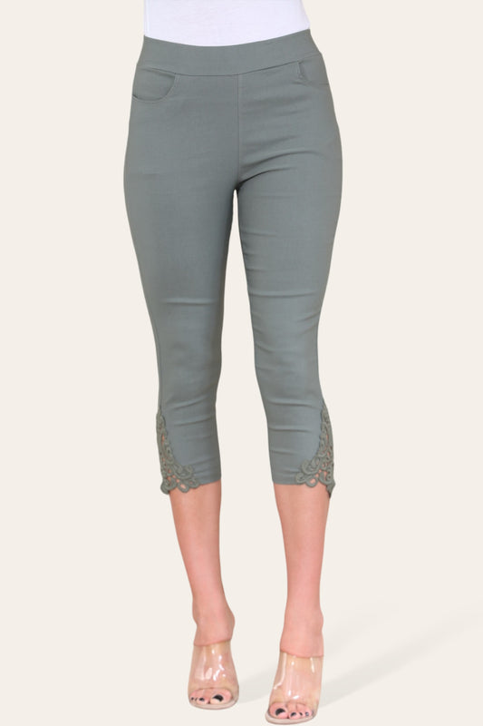 CAPRI LEGGING MET KANTEN ZOOM - KHAKI