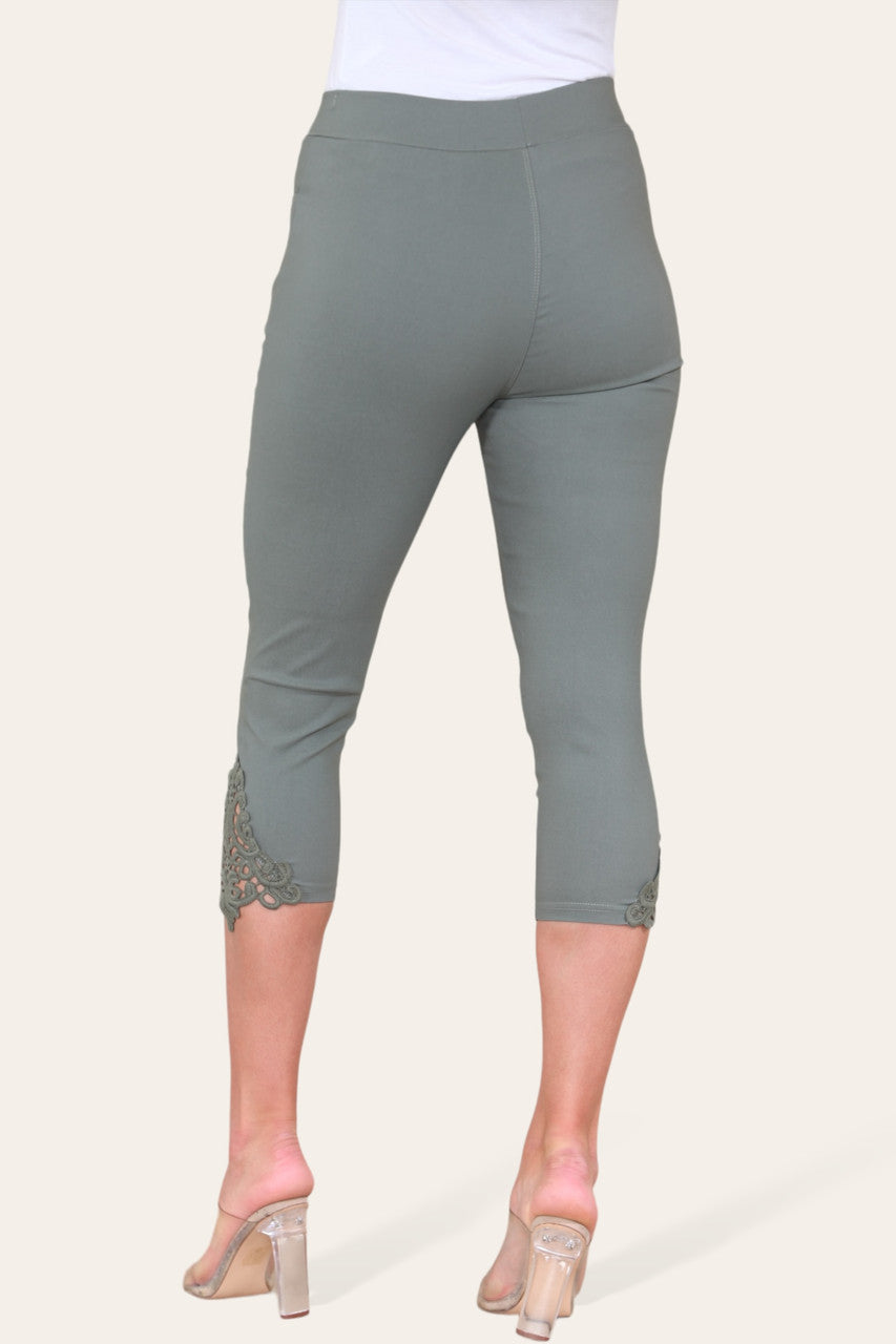CAPRI LEGGING MET KANTEN ZOOM - KHAKI