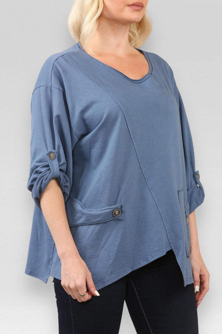 ZAK & NAAIDETAIL SWEATSHIRT TOP DENIM