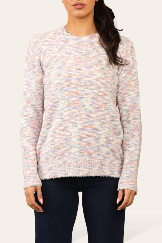 TIE DYE SUPERZACHTE PLUIZIGE TRUI LILA