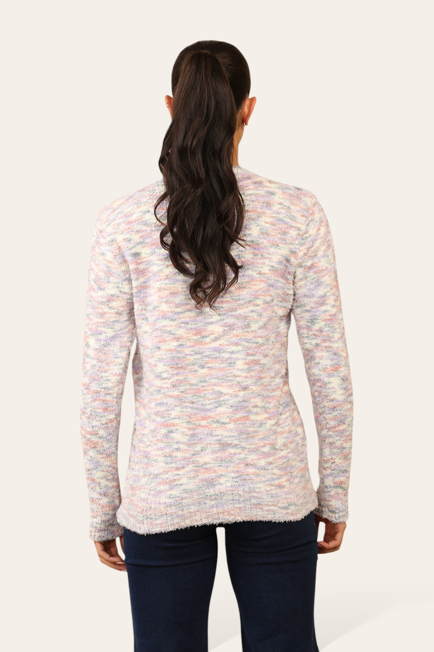TIE DYE SUPERZACHTE PLUIZIGE TRUI LILA