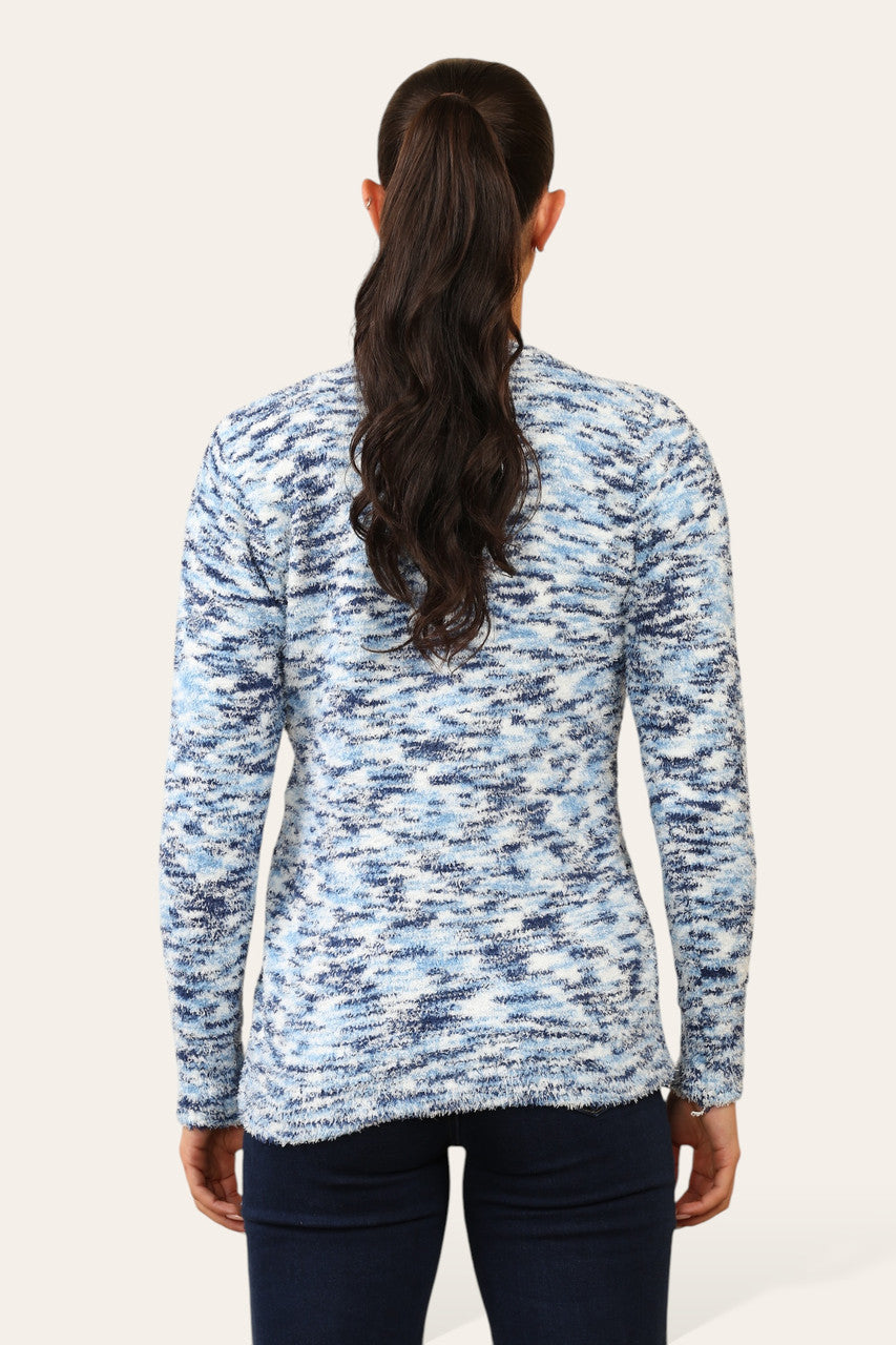 TIE DYE SUPERZACHTE PLUIZIGE TRUI BLAUW