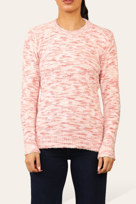 TIE DYE SUPERZACHTE PLUIZIGE TRUI ROZE