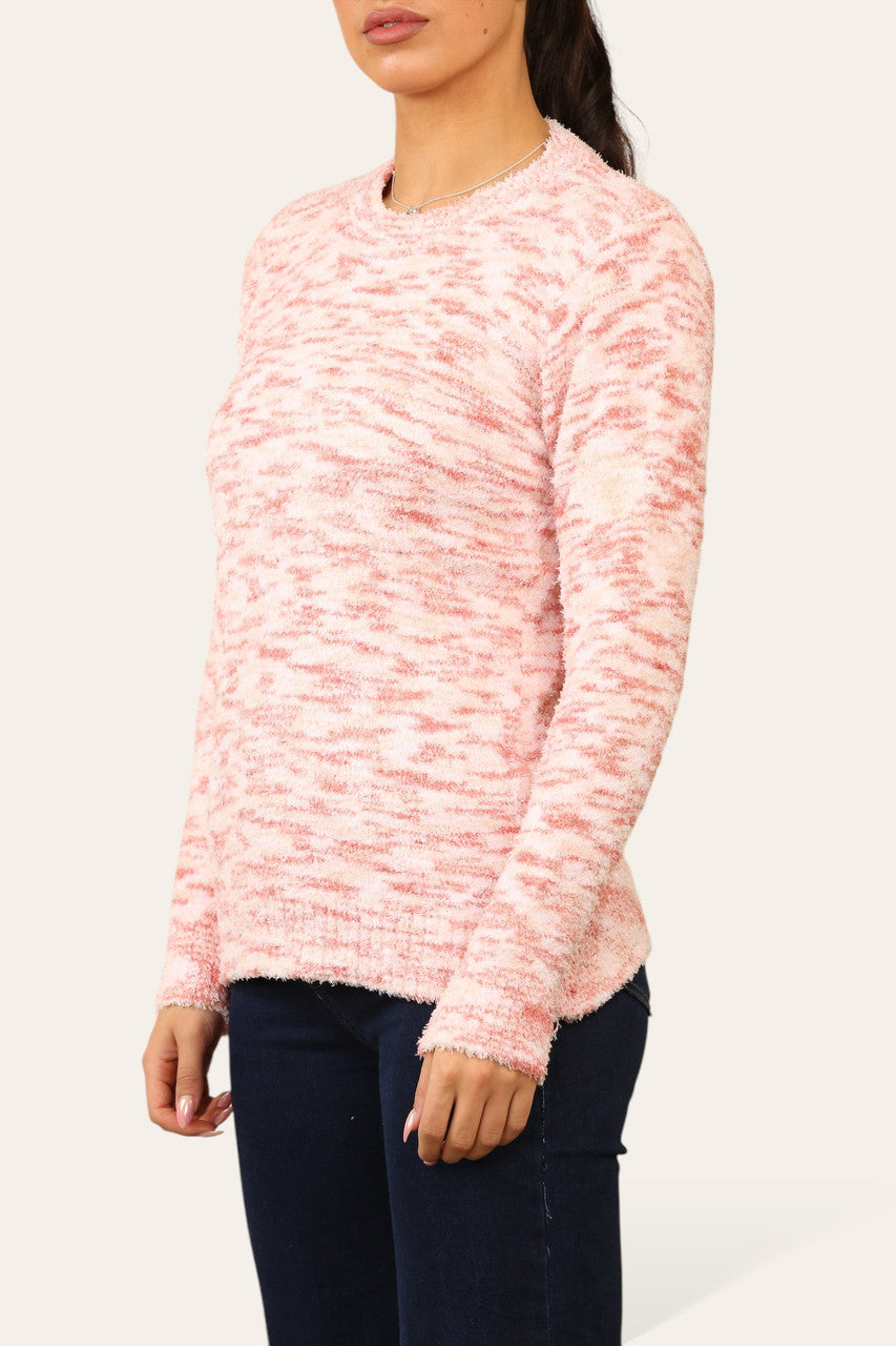 TIE DYE SUPERZACHTE PLUIZIGE TRUI ROZE