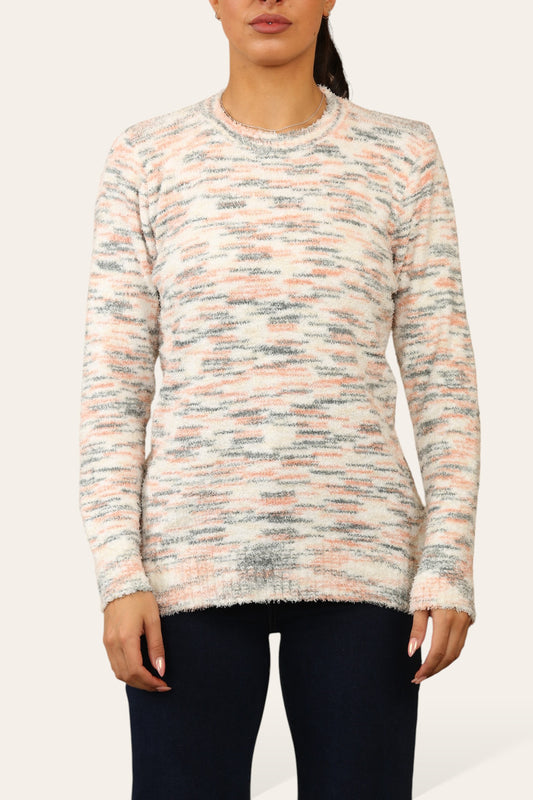 TIE DYE SUPERZACHTE PLUIZIGE TRUI GRIJS