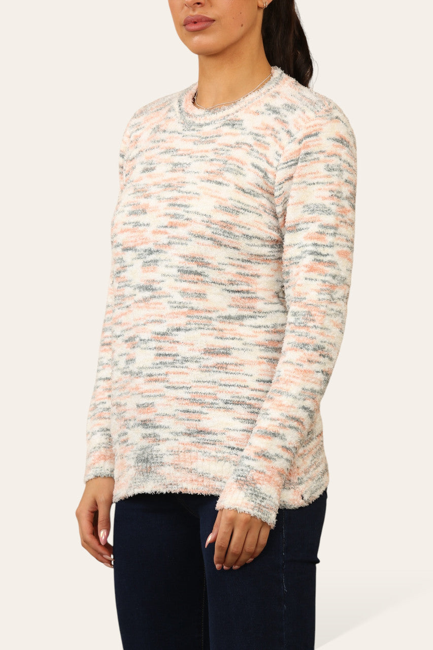 TIE DYE SUPERZACHTE PLUIZIGE TRUI GRIJS