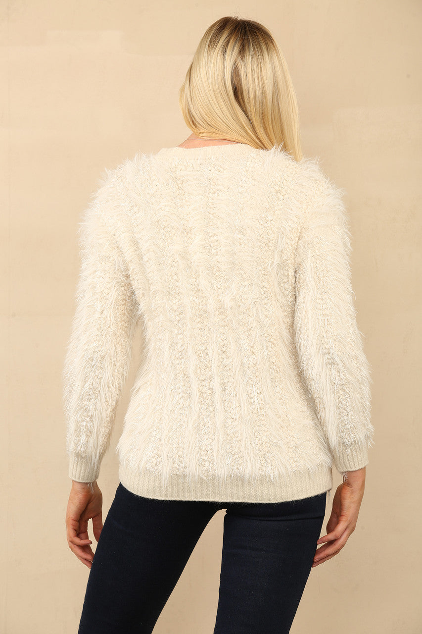 ZACHT GEBREID VEST MET KNOPEN BEIGE