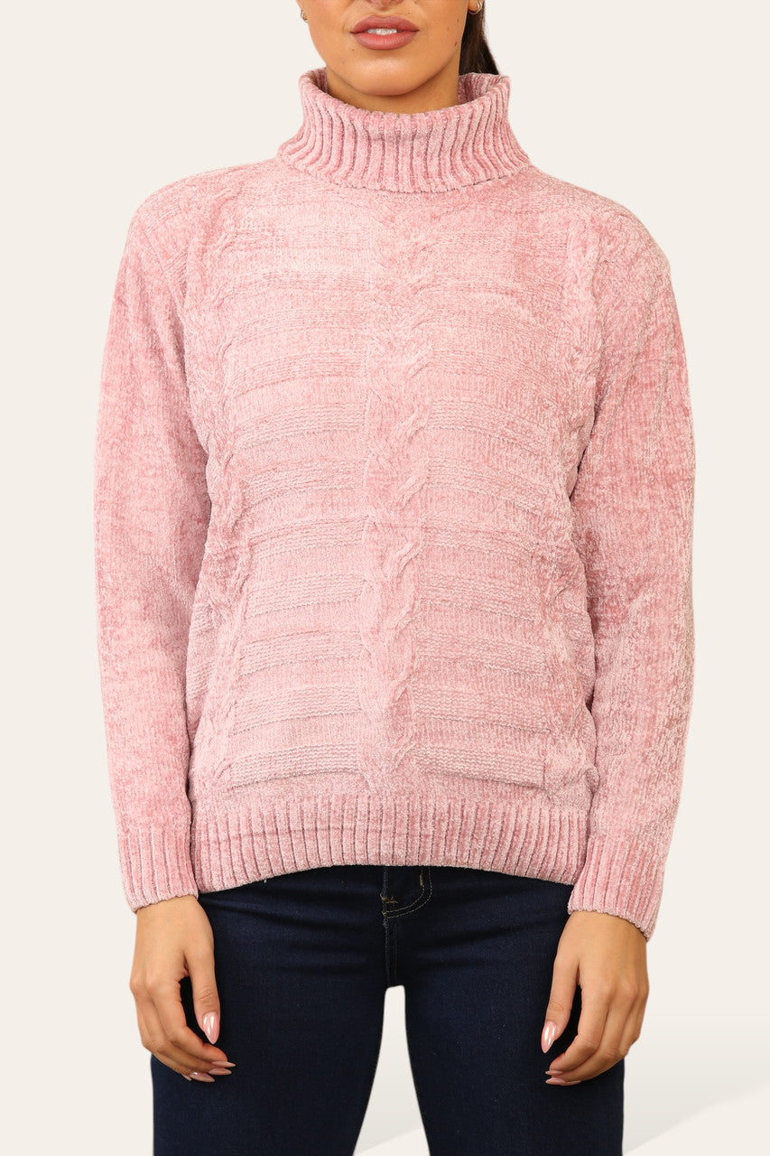 CHENILLE ROLKRAAGTRUI ROZE