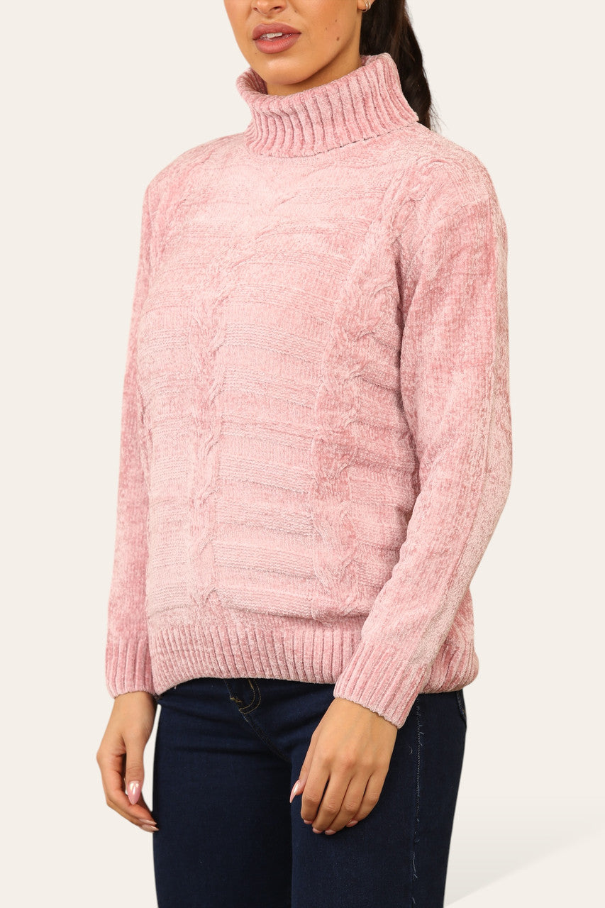 CHENILLE ROLKRAAGTRUI ROZE