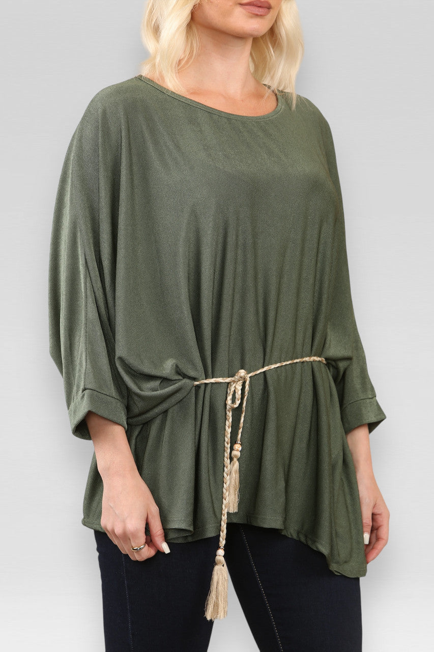 KHARKI BATWINGTOP MET STROPDASRIEM/KETTING