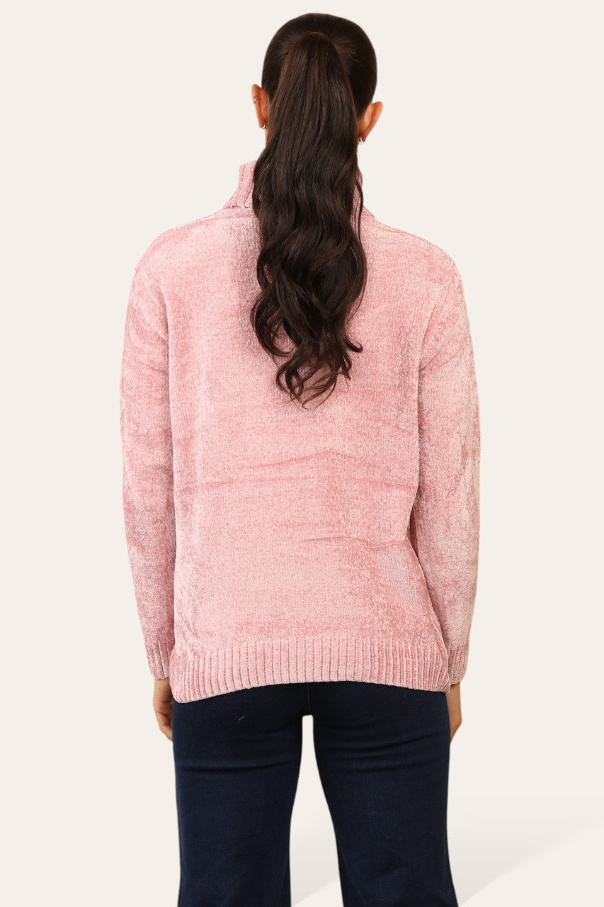 CHENILLE ROLKRAAGTRUI ROZE