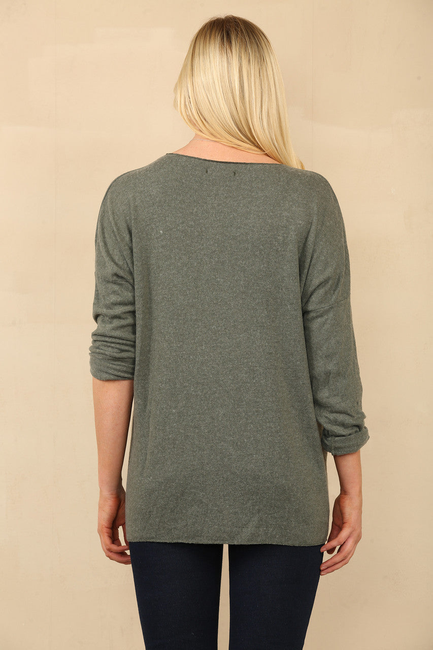 DIAMANTE VEREN FIJNE TRUI KHAKI