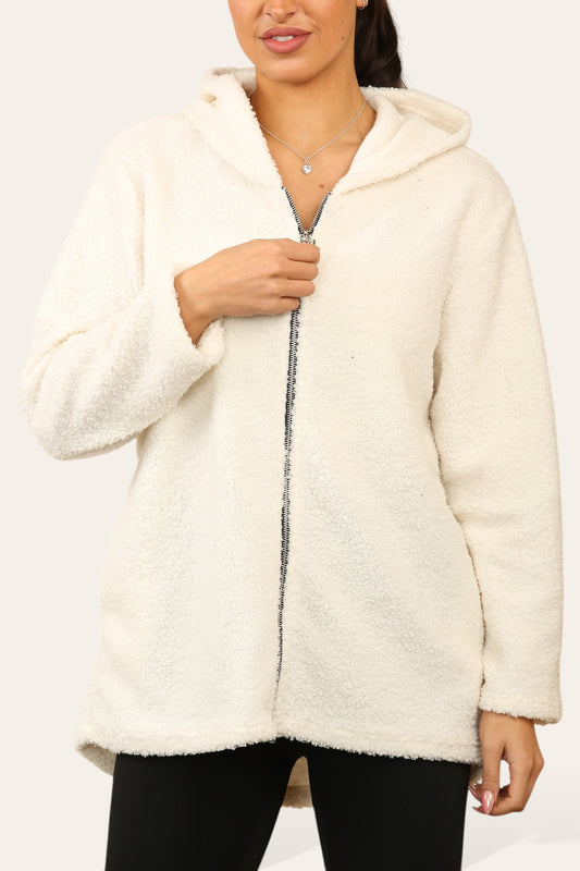 TEDDY VEST MET RITS CRÈME