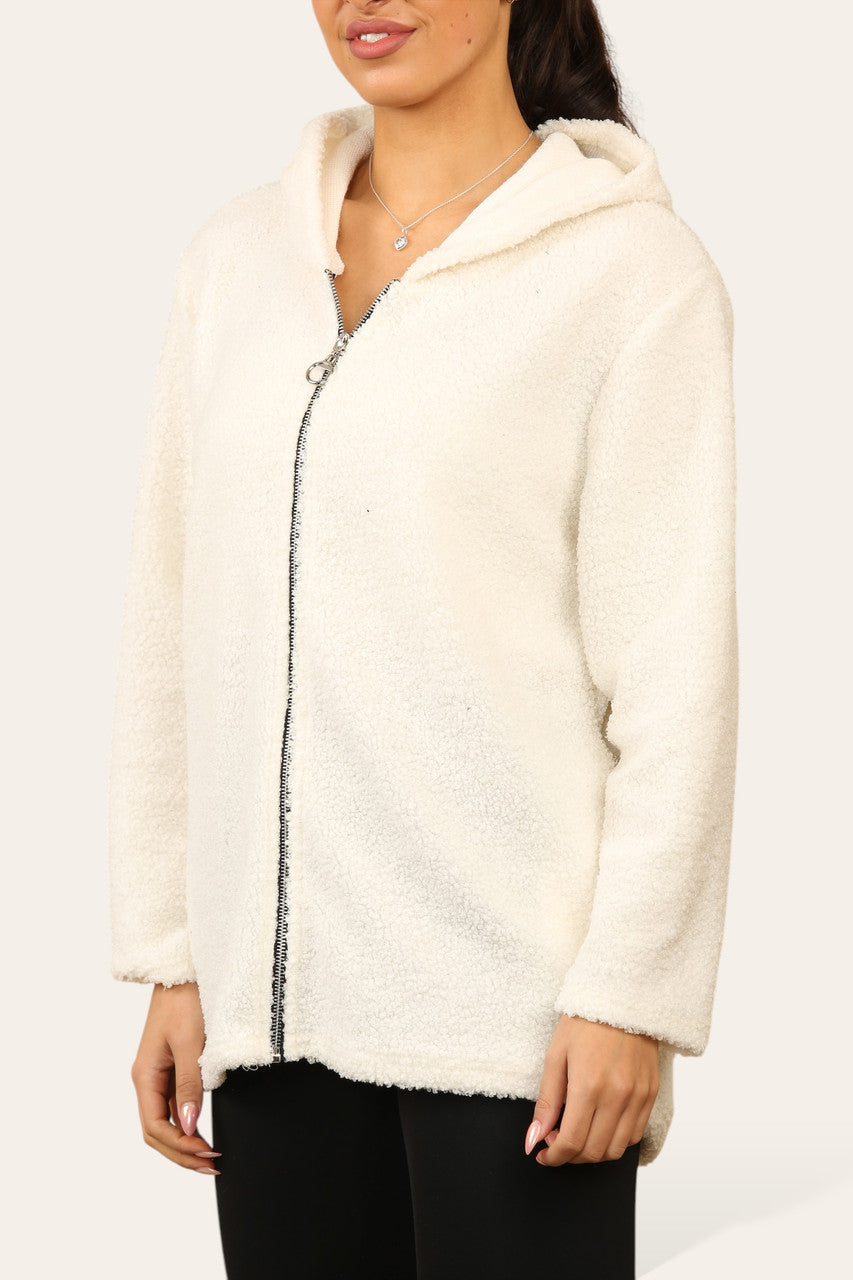 TEDDY VEST MET RITS CRÈME
