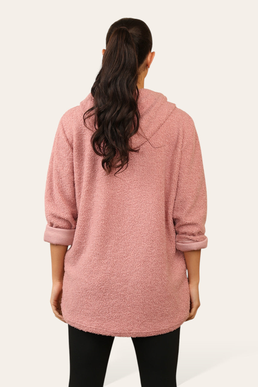 TEDDY ZIP UP HOODIE ROZE