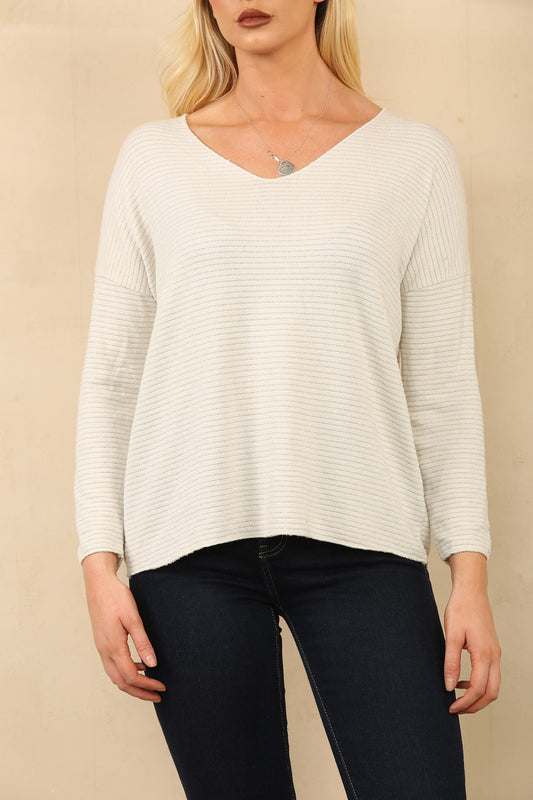 LUREX STREEPTrui BEIGE