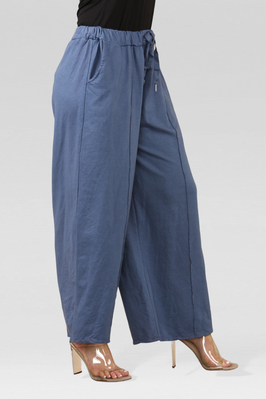 JOGGINGBROEK MET WIJDE PIJPEN VAN DENIM