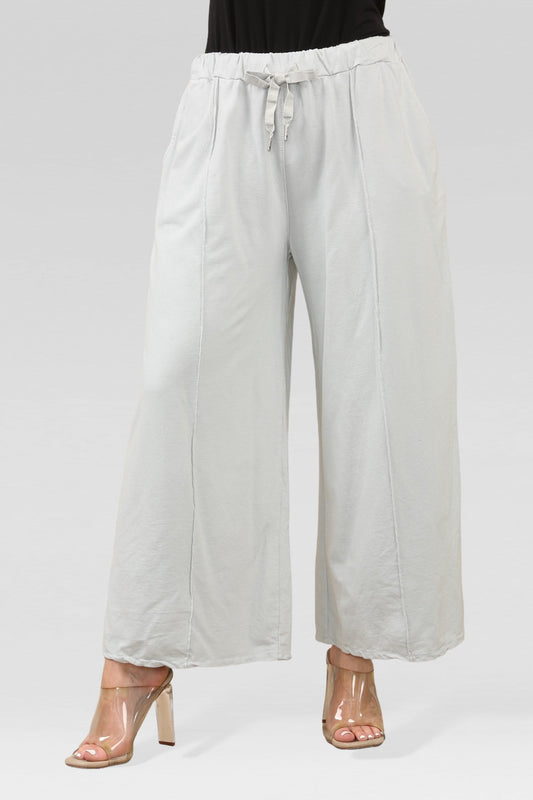 WIJDE JOGGINGBROEK ZILVER