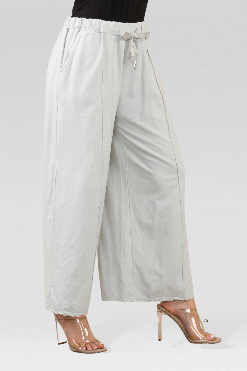 WIJDE JOGGINGBROEK ZILVER