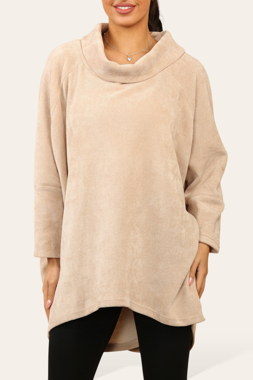 COURDRY COWL HALS TUNIEK TOP STEEN