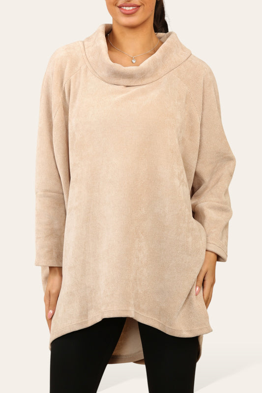COURDRY COWL HALS TUNIEK TOP STEEN