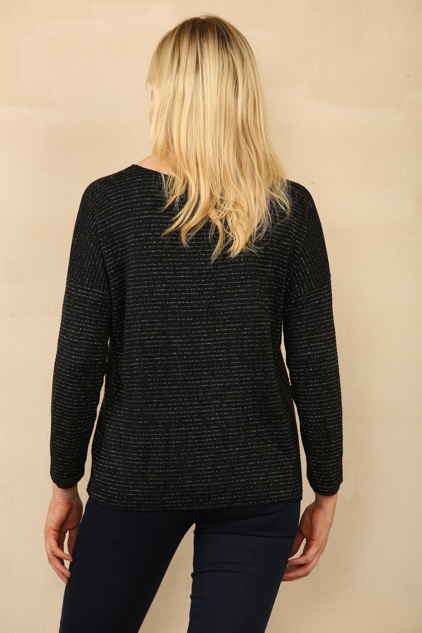 Copy of LUREX STRIPE JUMPER BLACK
