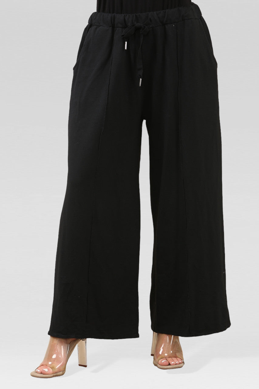 WIDE LEG JOGGINGBROEK ZWART