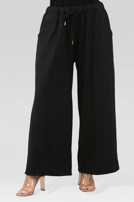 WIDE LEG JOGGINGBROEK ZWART