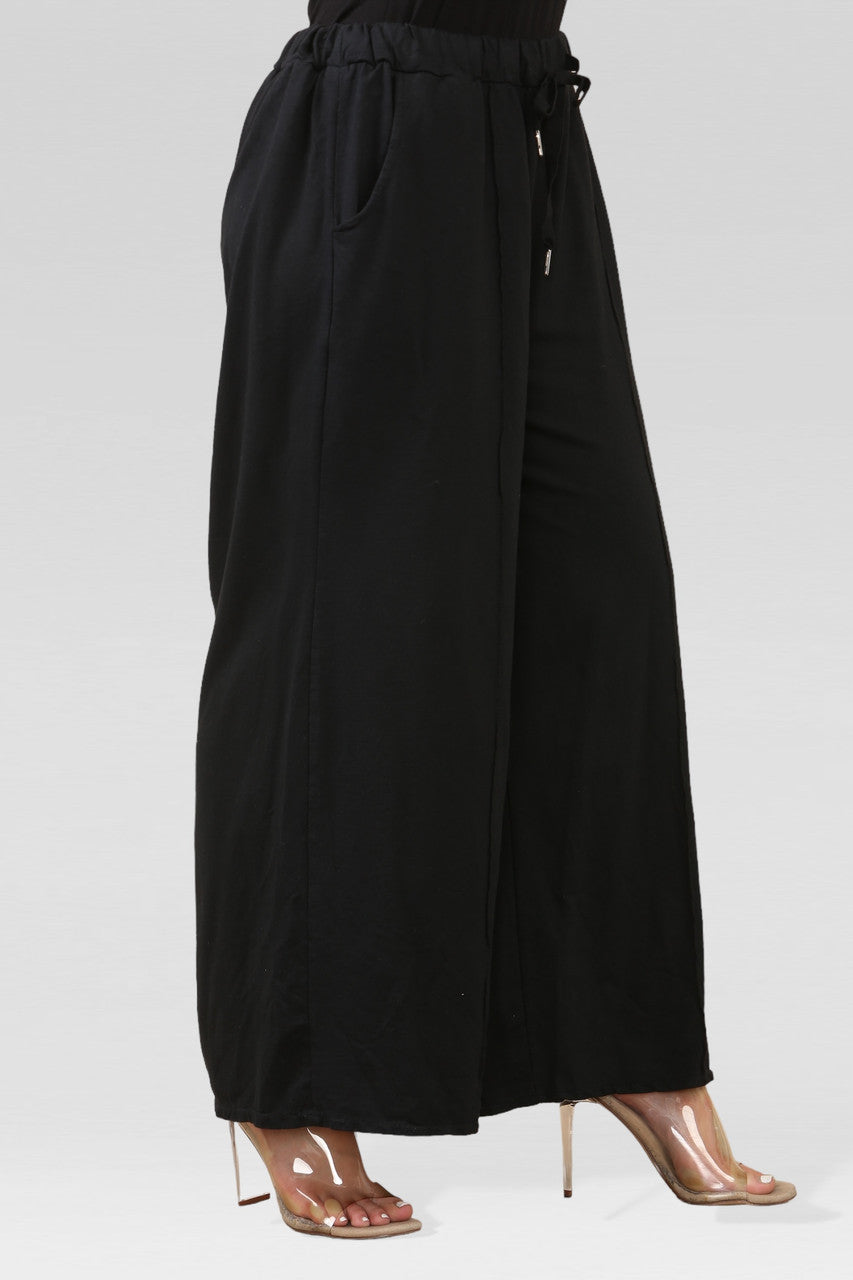 WIDE LEG JOGGINGBROEK ZWART