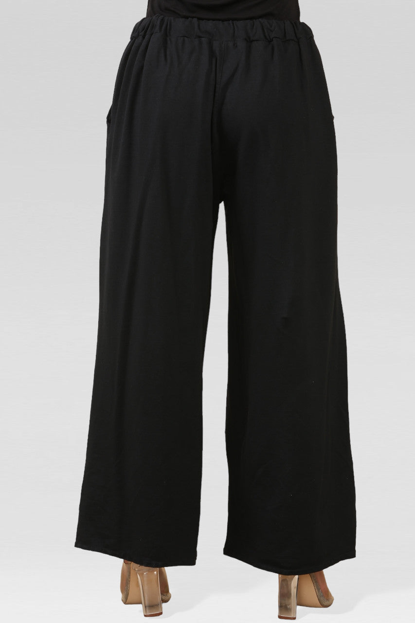 WIDE LEG JOGGINGBROEK ZWART