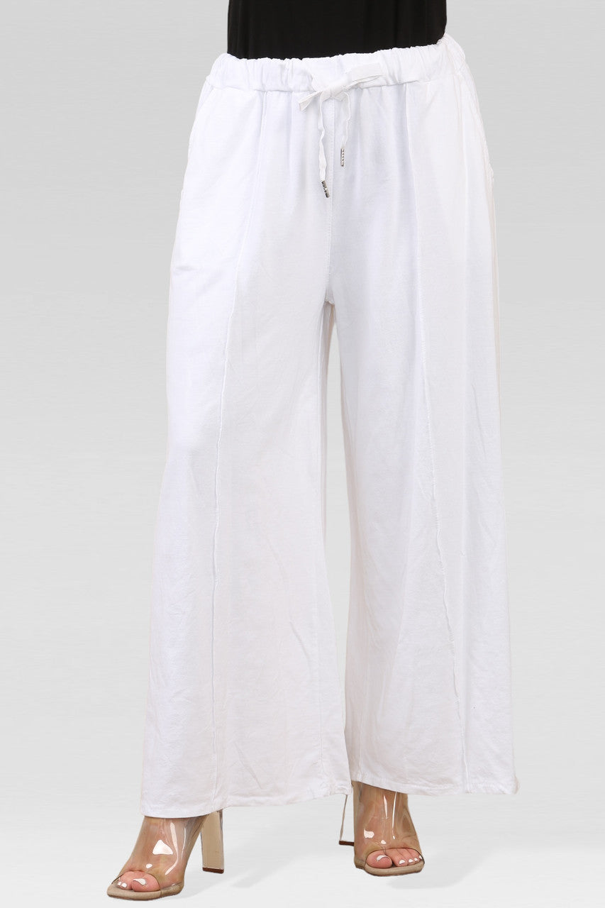 WIJDE JOGGINGBROEK WIT