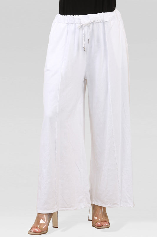 WIJDE JOGGINGBROEK WIT