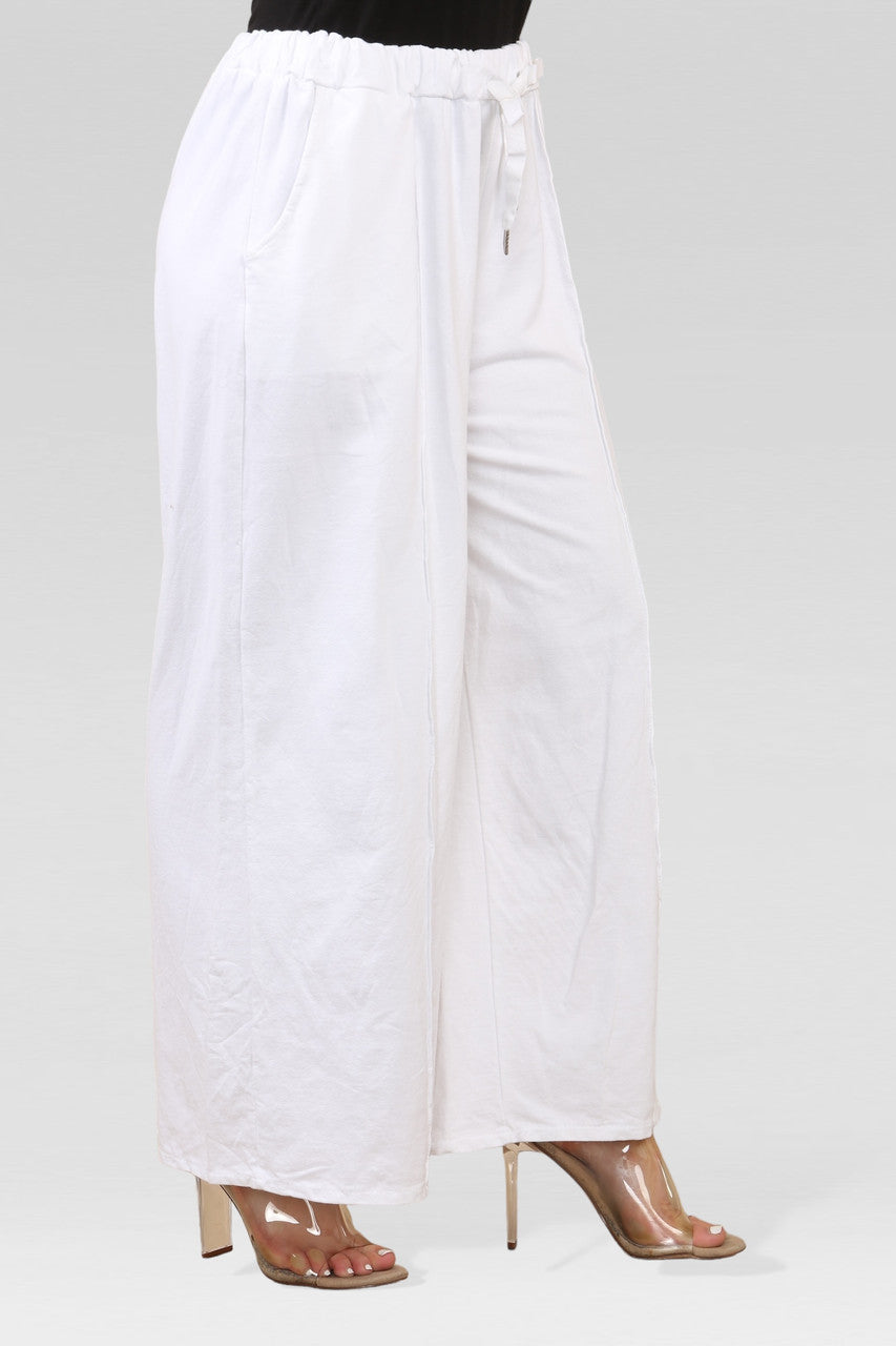WIJDE JOGGINGBROEK WIT