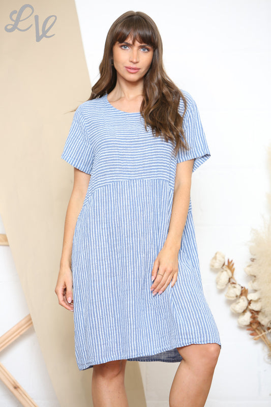 Dames Gestreept Tuniek Topjurk Denim