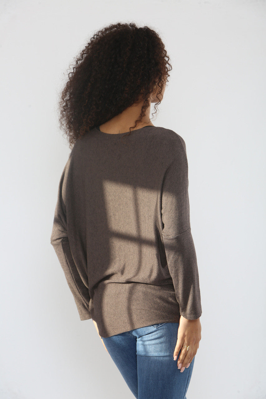SEQUIN DOUBLE STARS SPARKLE FINE KNIT JUMPER TOP BROWN