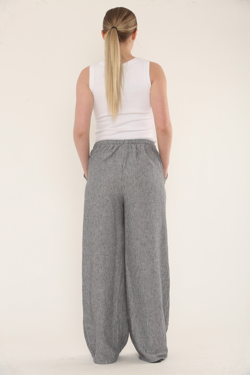 EFFEN BROEK VAN LINNENMIX - ANTRACIET