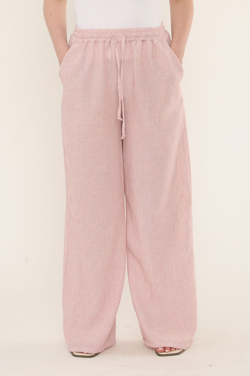 EFFEN LINNENMIX BROEK - DUSTY ROZE