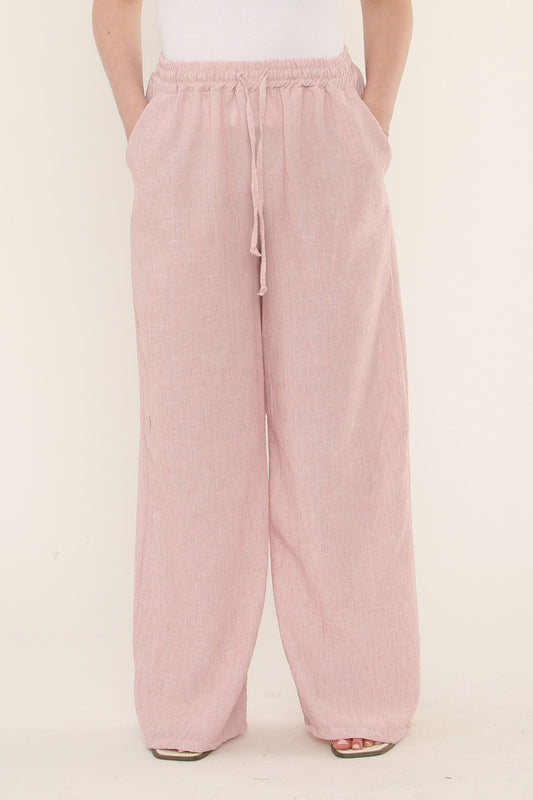 EFFEN LINNENMIX BROEK - DUSTY ROZE