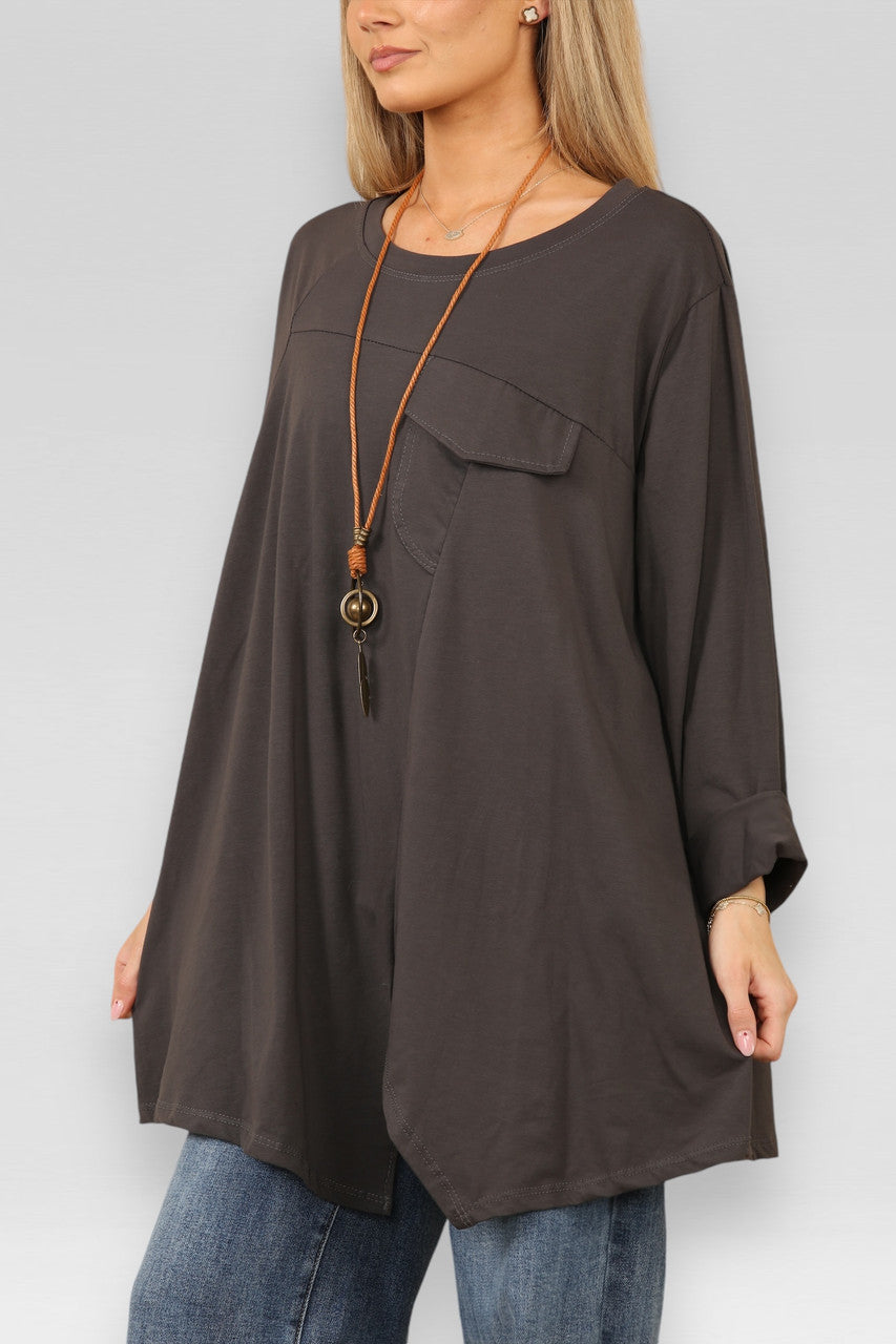 TOP MET UITGESNEDEN ZAKJE EN HALSBAND HOUTSKOOL