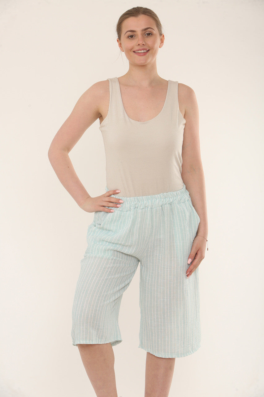 BERMUDASHORT MET NAAFSTREEP - MINT
