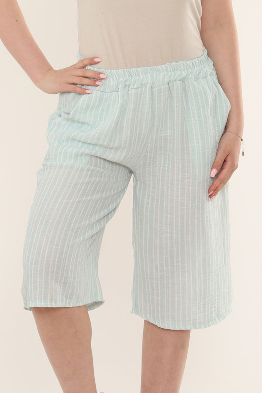 BERMUDASHORT MET NAAFSTREEP - MINT