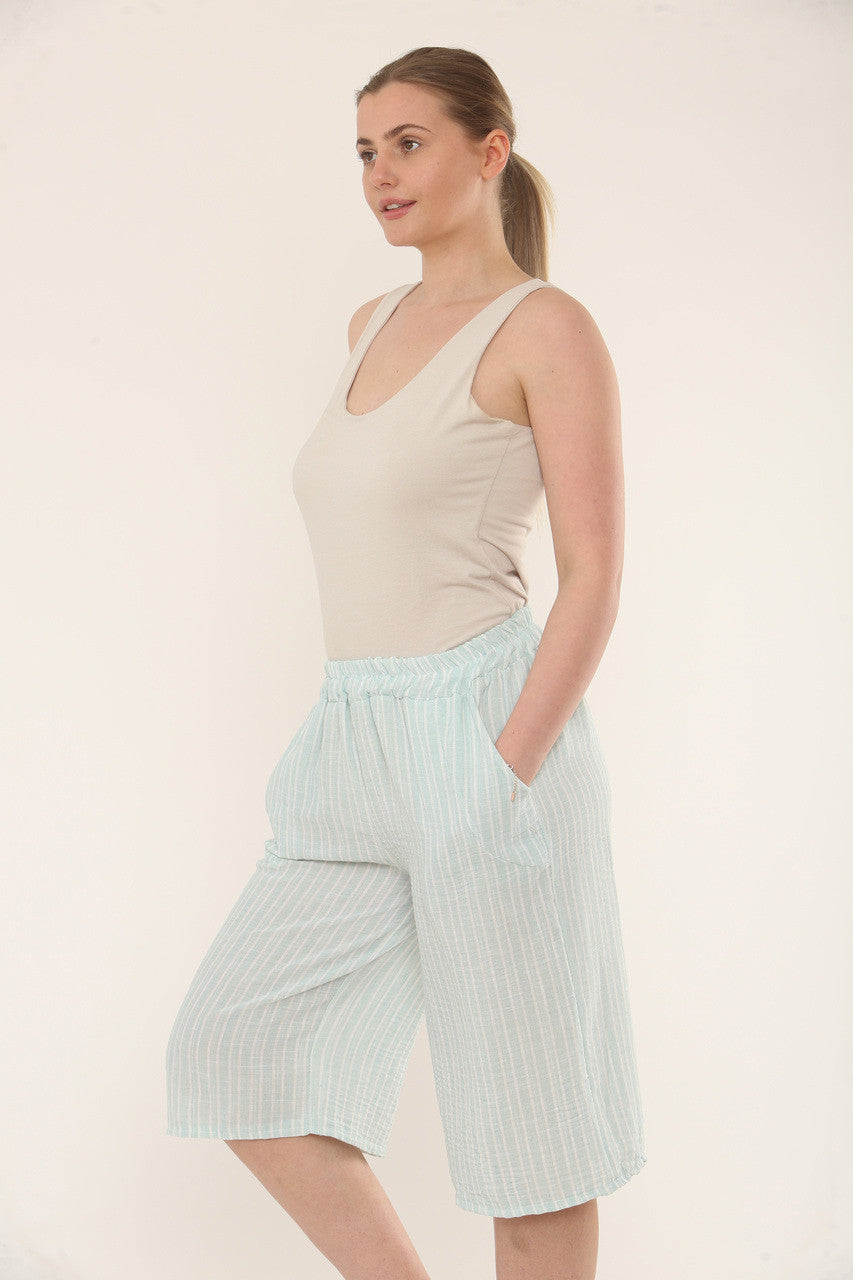 BERMUDASHORT MET NAAFSTREEP - MINT